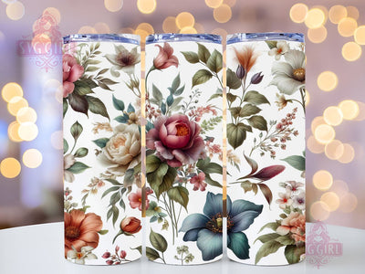 Boho Flowers 20oz Tumbler Wrap Sublimation Design, Straight Tapered Tumbler Wrap, Boho Floral Tumbler Png, Instant Digital Download Sublimation SvggirlplusArt 