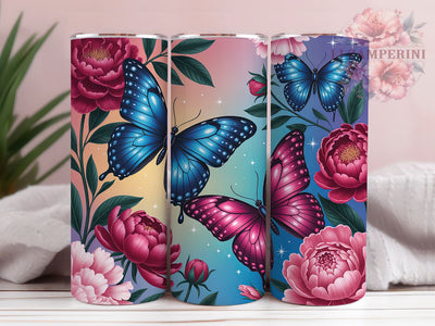 Boho Gem Butterfly Floral Tumbler, Gem Floral Tumbler, Seamless Boho Wrap, Whimsical Butterfly Wrap, Artistic Gem Wrap, Sublimation Design, Trendy Gift Idea Sublimation Li Zamperini 