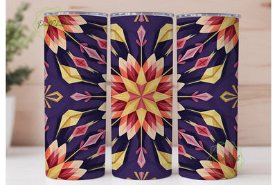 Boho Geo Floral 20oz Tumbler Wrap Sublimation PixelChick 