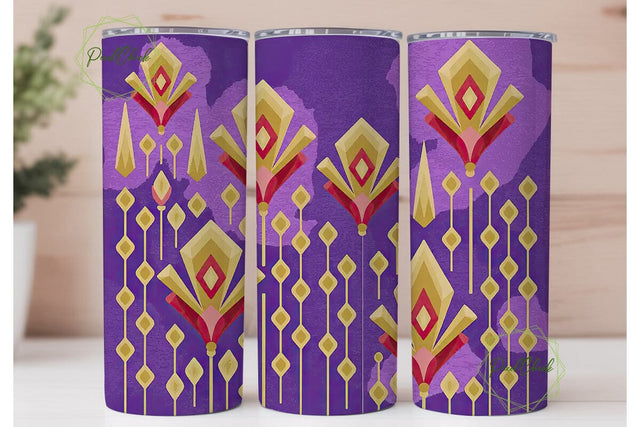Boho Geo Floral 20oz Tumbler Wrap Sublimation PixelChick 