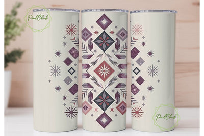 Boho Geometric Tumbler Wrap Sublimation PixelChick 