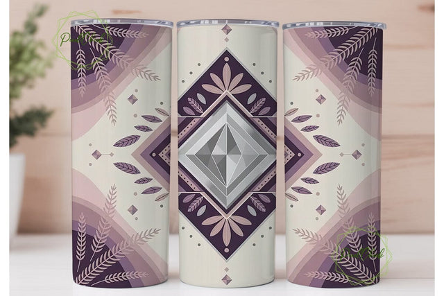Boho Geometric Tumbler Wrap Sublimation PixelChick 