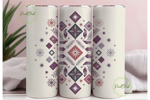 Boho Geometric Tumbler Wrap Sublimation PixelChick 