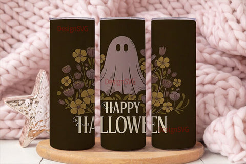 Boho Ghost Halloween 20oz Tumbler Sublimation DesignSVG 