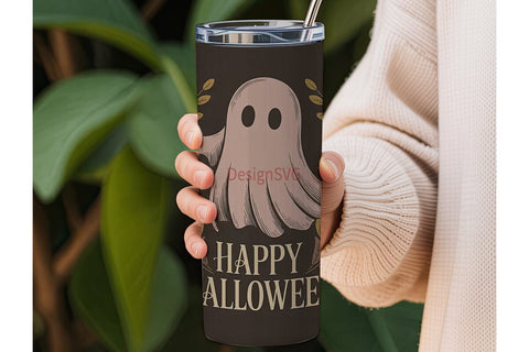 Boho Ghost Halloween 20oz Tumbler Sublimation DesignSVG 