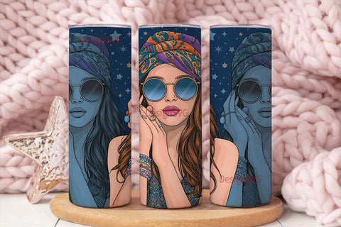 Boho Girl 20oz Tumbler Wrap Sublimation DesignSVG 