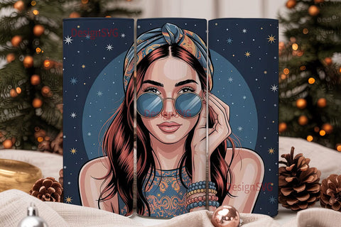 Boho Girl 20oz Tumbler Wrap Sublimation DesignSVG 