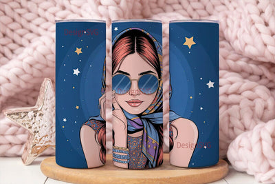 Boho Girl 20oz Tumbler Wrap Sublimation DesignSVG 