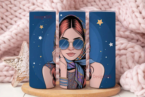 Boho Girl 20oz Tumbler Wrap Sublimation DesignSVG 