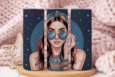 Boho Girl 20oz Tumbler Wrap Sublimation DesignSVG 