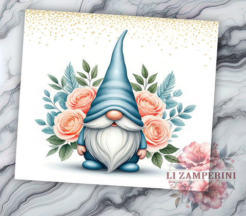 Boho Gnome Cute Bohemian Tumbler Wrap, Boho Gnome 20oz Tumbler Wrap, Sublimation Drinkware, Bohemian Decor, Cute Gnome Gift, Unique Drinkware, Gnome Lover Mug Sublimation Li Zamperini 