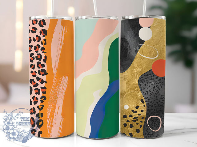 Boho Grunge Leopard Print Tumbler, Grunge Abstract Wrap, 20Oz Skinny Tumbler, Animal Print Sublimation, Bohemian Style Tumbler, Edgy Leopard Design, Trendy Tumbler Wrap Sublimation ToriDesigns 
