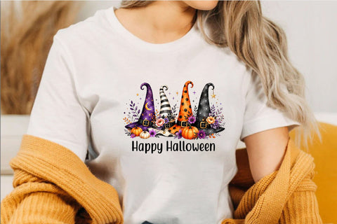 Boho Halloween Witch Hats Clipart PNG Sublimation SVGArt 
