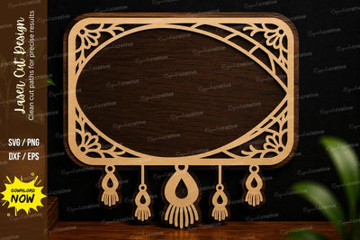 Boho Hanging Frame SVG Laser Cut Decorative Design SVG Regulrcrative 