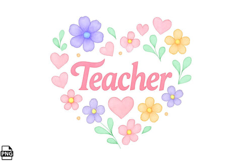 Boho Heart Teacher Back To School PNG Printable File Sublimation Creativedesigntee 