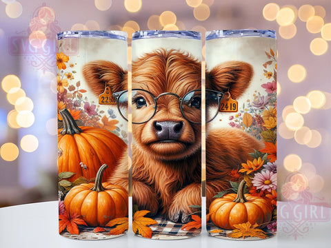 Boho Highland Cow 20oz Tumbler Wrap Sublimation Design, Straight Tapered Tumbler Wrap, Highland Cow Tumbler Png, Instant Digital Download Sublimation SvggirlplusArt 