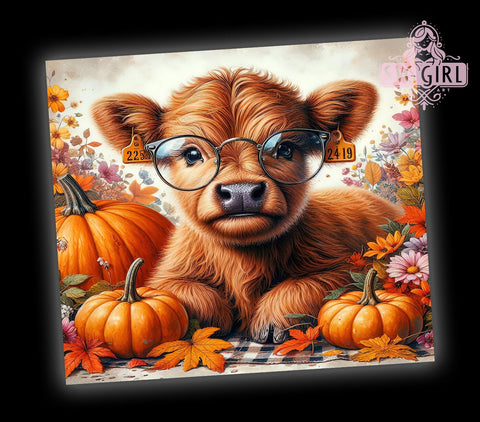 Boho Highland Cow 20oz Tumbler Wrap Sublimation Design, Straight Tapered Tumbler Wrap, Highland Cow Tumbler Png, Instant Digital Download Sublimation SvggirlplusArt 