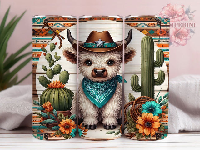Boho Highland Cow Aztec Tumbler, Boho Western Tumbler, Aztec Tumbler Wrap, 20oz Sublimation Wrap, Rustic Cow Tumbler PNG, Southwestern Aesthetic Tumbler, Digital Download Sublimation Li Zamperini 