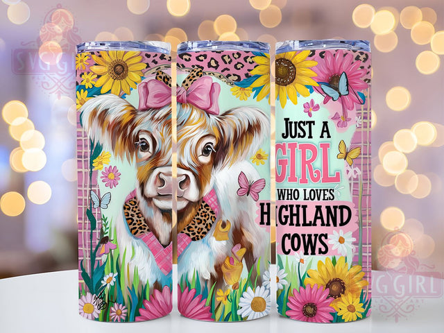 Boho Highland Cow Rustic Country Tumbler, Cow Lover Tumbler, Farm Animal Tumbler, Country Girl Tumbler, Boho Tumbler, 20oz Sublimation Wrap, Rustic Tumbler Sublimation SvggirlplusArt 