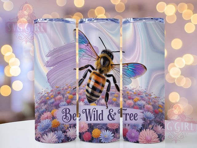 Boho Honey Bee Free Spirit Tumbler Wrap, Free Spirit Design, Nature Quote Art, Bee Lover Cup, Boho Garden Gift, Honey Bee Wrap, Hippie Nature Sublimation Sublimation SvggirlplusArt 