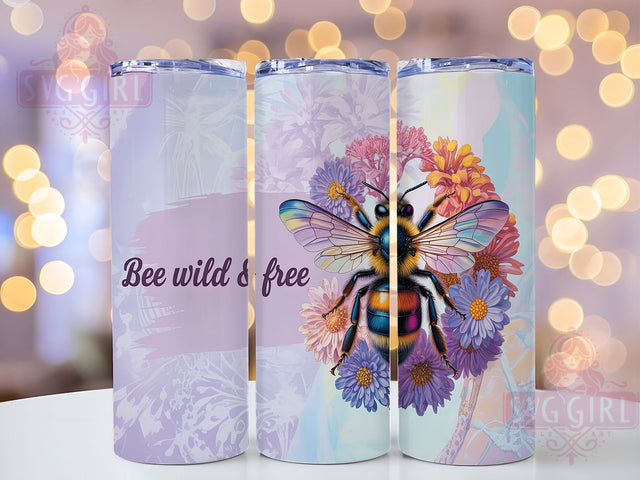 Boho Honey Bee Free Spirit Tumbler Wrap, Free Spirit Design, Nature Quote Art, Bee Lover Cup, Boho Garden Gift, Honey Bee Wrap, Hippie Nature Sublimation Sublimation SvggirlplusArt 