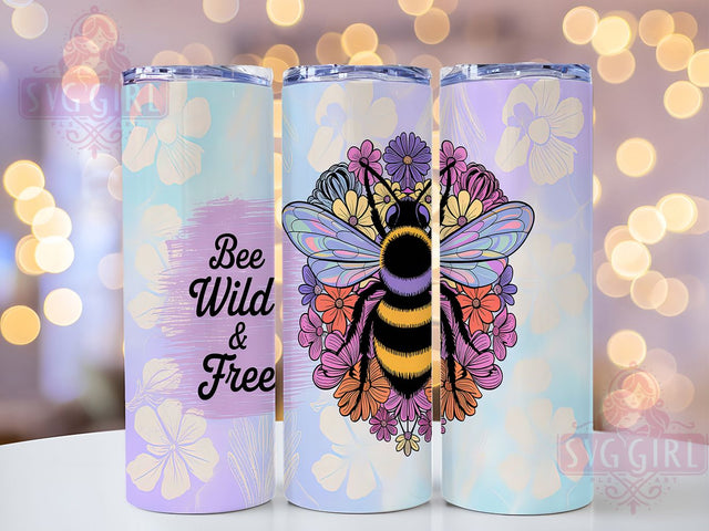 Boho Honey Bee Free Spirit Tumbler Wrap, Free Spirit Design, Nature Quote Art, Bee Lover Cup, Boho Garden Gift, Honey Bee Wrap, Hippie Nature Sublimation Sublimation SvggirlplusArt 