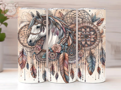 Boho Horse 20oz Tumbler Png, Straight & Tapered Tumbler Png, Country Girl Tumbler Png, Digital Download PNG Sublimation Lara' s Designs 