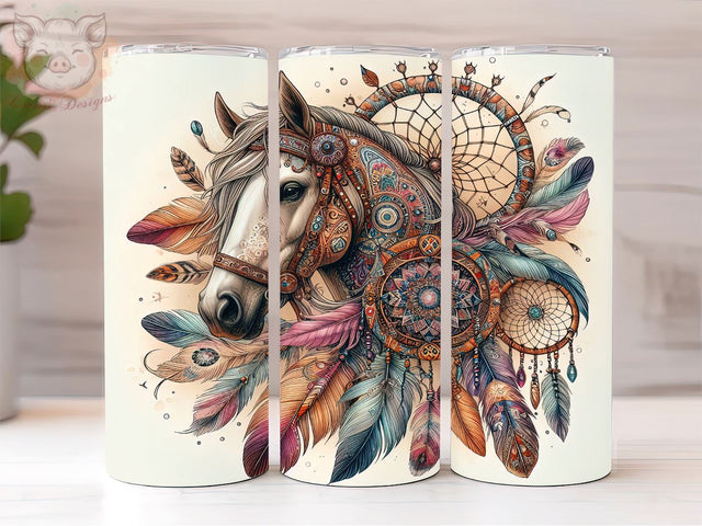 Boho Horse 20oz Tumbler Png, Straight & Tapered Tumbler Png, Country Girl Tumbler Png, Digital Download PNG Sublimation Lara' s Designs 