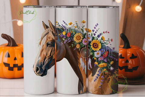 Boho Horse Dreamcatcher 20oz Tumbler Sublimation PixelChick 