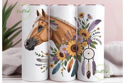 Boho Horse Dreamcatcher 20oz Tumbler Sublimation PixelChick 