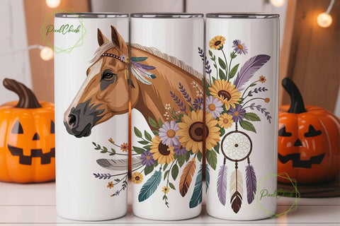 Boho Horse Dreamcatcher 20oz Tumbler Sublimation PixelChick 