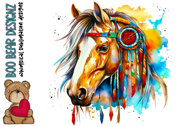 Boho Horse Sublimation Sublimation Boo Bear Designz 