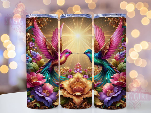 Boho Hummingbird Floral Tumbler, Floral Boho Design, Hummingbird Tumbler Art, 20Oz Sublimation Wrap, Boho Floral Print, Bird Theme Design, Tumbler Sublimation Sublimation SvggirlplusArt 