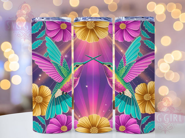 Boho Hummingbird Floral Tumbler, Floral Boho Design, Hummingbird Tumbler Art, 20Oz Sublimation Wrap, Boho Floral Print, Bird Theme Design, Tumbler Sublimation Sublimation SvggirlplusArt 