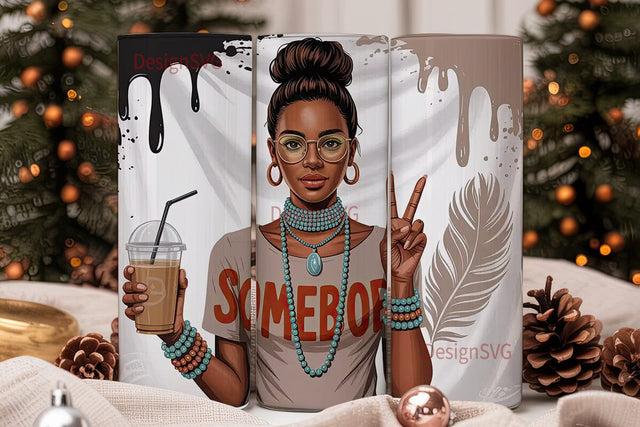 Boho Iced Coffee Girl 20oz Tumbler Wrap Sublimation DesignSVG 