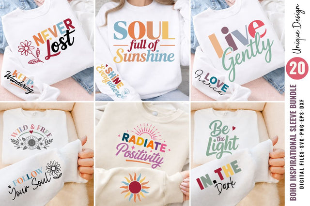 Boho Inspirational Sleeve SVG Bundle, Inspirational Sleeve SVG SVG Regulrcrative 
