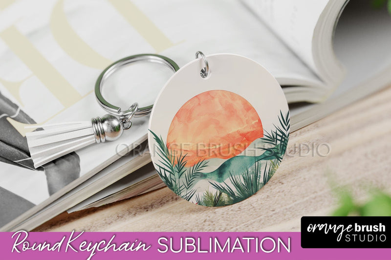 Boho Keychain - Minimalist Landscape Sublimation Design Sublimation OrangeBrushStudio 