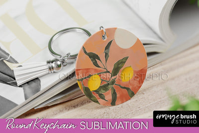 Boho Keychain - Minimalist Landscape Sublimation Design Sublimation OrangeBrushStudio 