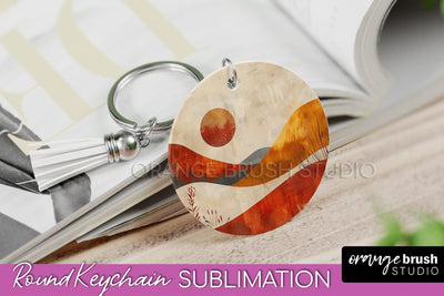 Boho Keychain - Minimalist Landscape Sublimation Design Sublimation OrangeBrushStudio 