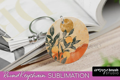Boho Keychain - Minimalist Landscape Sublimation Design Sublimation OrangeBrushStudio 