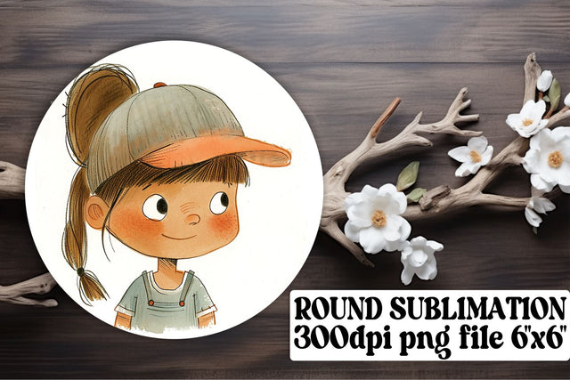 Boho Kids Circle Keychain: Round Charm Extravaganza Sublimation afrosvg 