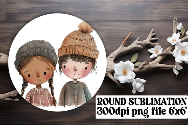 Boho Kids Circle Keychain: Whimsy on-the-Go Sublimation afrosvg 