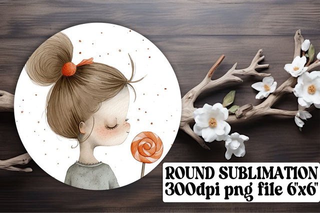 Boho Kids Circle Sublimation: Joyful Car Coaster Bliss Sublimation afrosvg 