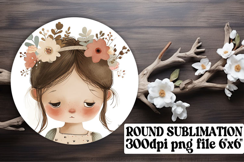 Boho Kids Circle Sublimation: Playful Patterns Sublimation afrosvg 