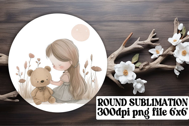 Boho Kids Circle Sublimation: Whimsical Imagery Sublimation afrosvg 