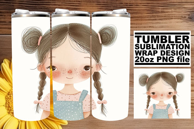 Boho Kids Sublimation Tumbler Decor with Character Sublimation afrosvg 