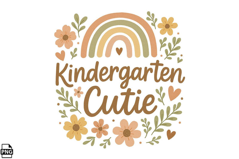 Boho Kindergarten Cutie PNG Printable File Sublimation Creativedesigntee 