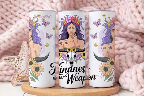Boho Kindness 20oz Tumbler Wrap Sublimation DesignSVG 