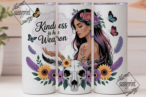 Boho Kindness 20oz Tumbler Wrap Sublimation sassyprint 