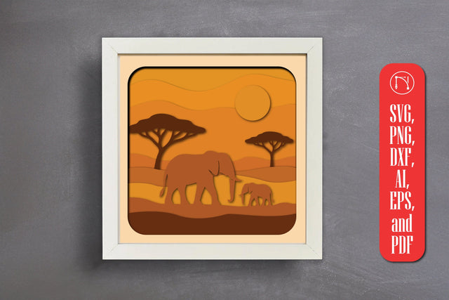 Boho Landscape Paper Cut Shadow Box SVG SVG MD JOYNAL ABDIN 